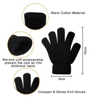 Onesing 5 Pairs Kids Gloves Knit Gloves For Kids Winter Gloves Stretchy White Kids Gloves Solid Finger Boys Gloves For Girls Boys