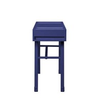 Benjara, Blue Industrial Style Metal And Wood 1 Drawer Vanity Desk