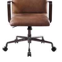 Benjara, Brown 5 Star Base Faux Leather Upholstered Wooden Office Chair