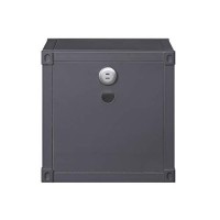 Benjara Metal Nightstand With 2 Open Compartment And Usb Port, Gray