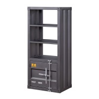 Benjara Industrial Style Metal Left Side Pier With 1 Compartment Gray