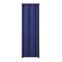 Benjara Industrial Style Metal Wardrobe With Recessed Door Front, Blue