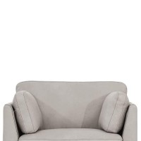Benjara White Leatherette Chair With Tapered Legs And Sloped Armrests, Dusty