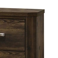 Benjara Transitional Style 2 Drawer Wooden Nightstand With Plinth Base, Brown