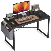 Cubiker Computer Desk 40 Inch Home Office Writing Study Desk, Modern Simple Style Laptop Table With Storage Bag, Black