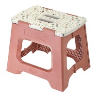 Vigar Compact Foldable Stool, 12-1/2 Inches, Lightweight, 330-Pound Capacity Non-Slip Folding Step Stool, Terrazzo Top