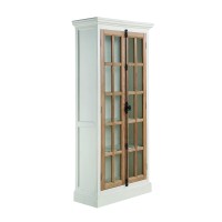 Benjara Brown Wood And Glass Curio Cabinet With 5 Shelves Clear