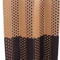 Benjara Paper Straw Weave 4 Panel Screen With 2 Inch Wooden Legs, Brown