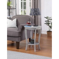 Convenience Concepts American Heritage Round End Table, Light Gray Wirebrush