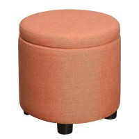 Designs4Comfort Round Accent Storage Ottoman With Reversible Tray Lid