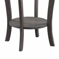 Convenience Concepts American Heritage Round End Table, Dark Gray Wirebrush