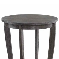 Convenience Concepts American Heritage Round End Table, Dark Gray Wirebrush