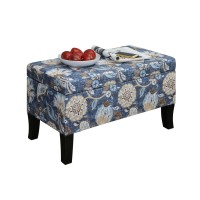 Convenience Concepts Designs4Comfort Winslow Storage Ottoman, Indigo Flora