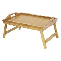 Kktoner Bamboo Bed Tray Table With Folding Legs Foldable Serving Portable Laptop Tray Snack Tray Breakfast Tray Bed Table Drawing Table (40)