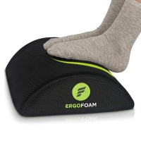 Ergofoam Foot Rest For Under Desk At Work - Premium Under Desk Footrest - Desk Foot Rest For Lumbar, Back, Knee Pain - Ergonomic Foot Stool Under Desk (Black, Mesh)