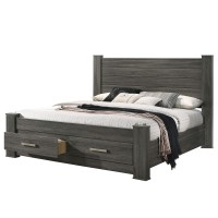 Best Quality Furniture Eastern King Bed Only, Weathered Gray