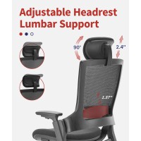 Clatina Ergonomic High Swivel Executive Chair With Adjustable Height Head 3D Arm Rest Lumbar Support And Upholstered Back For Home Office Black Mesh 2 Pack