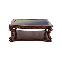 Benjara, Brown Traditional Coffee Table With Cabriole Legs And Wooden Carving