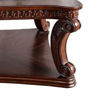 Benjara, Brown Traditional Coffee Table With Cabriole Legs And Wooden Carving