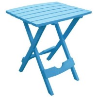 Quik Fold Patio Side Table, Resin, Pool Blue
