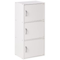 Hodedah Import Bookcase, White