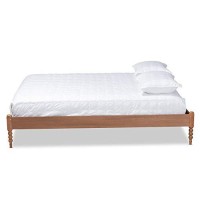 Baxton Studio Cielle French Bohemian Ash Walnut Finished Wood Queen Size Platform Bed Frame