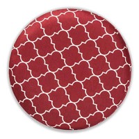 Baxton Studio Serra Glam And Luxe Red Quatrefoil Velvet Fabric Upholstered Gold Finished Metal Storage Ottoman