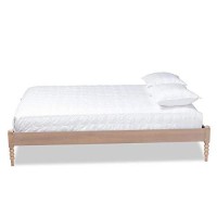 Baxton Studio Cielle Mid-Century Wood Platform King Bed In Antique Oak