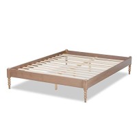 Baxton Studio Cielle Mid-Century Wood Platform King Bed In Antique Oak