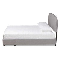 Baxton Studio Larese Fabric Upholstered Platform Storage King Bed In Light Gray