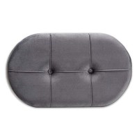 Baxton Studio Simone Grey Velvet Fabric Upholstered Wood Ottoman