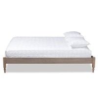 Baxton Studio Colette French Bohemian Weathered Grey Oak Finished Wood Queen Size Platform Bed Frame
