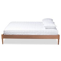 Baxton Studio Colette French Bohemian Ash Walnut Finished Wood Queen Size Platform Bed Frame