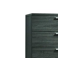 Benjara Wooden Chest With Bracket Legs And Five Spacious Drawers, Gray