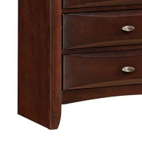 Benjara Transitional Wooden Chest With Five Spacious Beveled Drawers, Brown