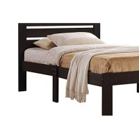 Benjara Contemporary Style Wooden Full Size Bed With Slatted Headboard, Brown