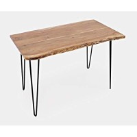 Nature'S Edge 52'' Solid Acacia Counter Height Live Edge Modern Dining Table, Natural