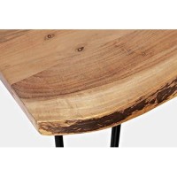 Nature'S Edge 52'' Solid Acacia Counter Height Live Edge Modern Dining Table, Natural