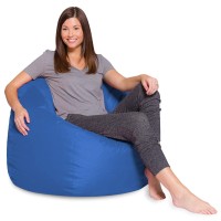 Posh Creations Bean Bag Chair For Kids, Teens, And Adults Includes Removable And Machine Washable Cover, Solid Royal Blue, 48In - X-Large