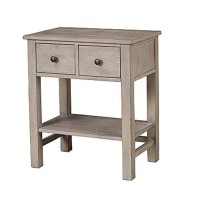 Benjara Transitional Nightstand With Two Drawers And Bottom Shelf, Gray