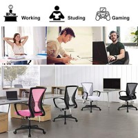 Office Chair Ergonomic Desk Chair Mesh Computer Chair With Lumbar Support Armrest Mid Back Rolling Swivel Adjustable Task Chair For Women Adults, Black