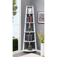 Convenience Concepts Newport 5 Tier Corner Bookcase, White
