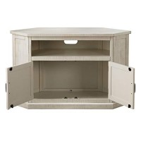 Benjara Wooden Tv Stand With Two Open Shelves, White And Black