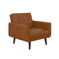 Dhp Nia Modern, Upholstered Accent, Camel Faux Leather Chair