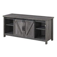 Convenience Concepts Blake Barn Door Tv Stand, Weathered Gray