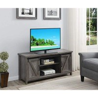 Convenience Concepts Blake Barn Door Tv Stand, Weathered Gray