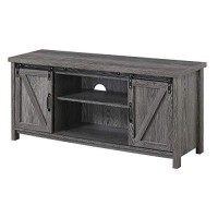 Convenience Concepts Blake Barn Door Tv Stand, Weathered Gray