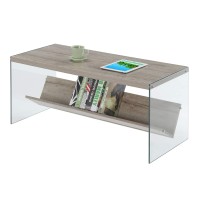 Convenience Concepts Soho Coffee Table, Sandstone / Glass