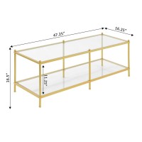 Convenience Concepts Royal Crest Coffee Table, Clear Glass / Gold