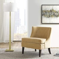 Martha Stewart Halleck Accent Chairs-Solid Wood, Button Tufted Wingback, Deep Seating Living Room Furniture Modern Contemporary Style Sofa Decor-Bedroom Lounge, 29.25 X 28.25 X 30.75, Gold